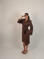 Vestito midi portafoglio semplice