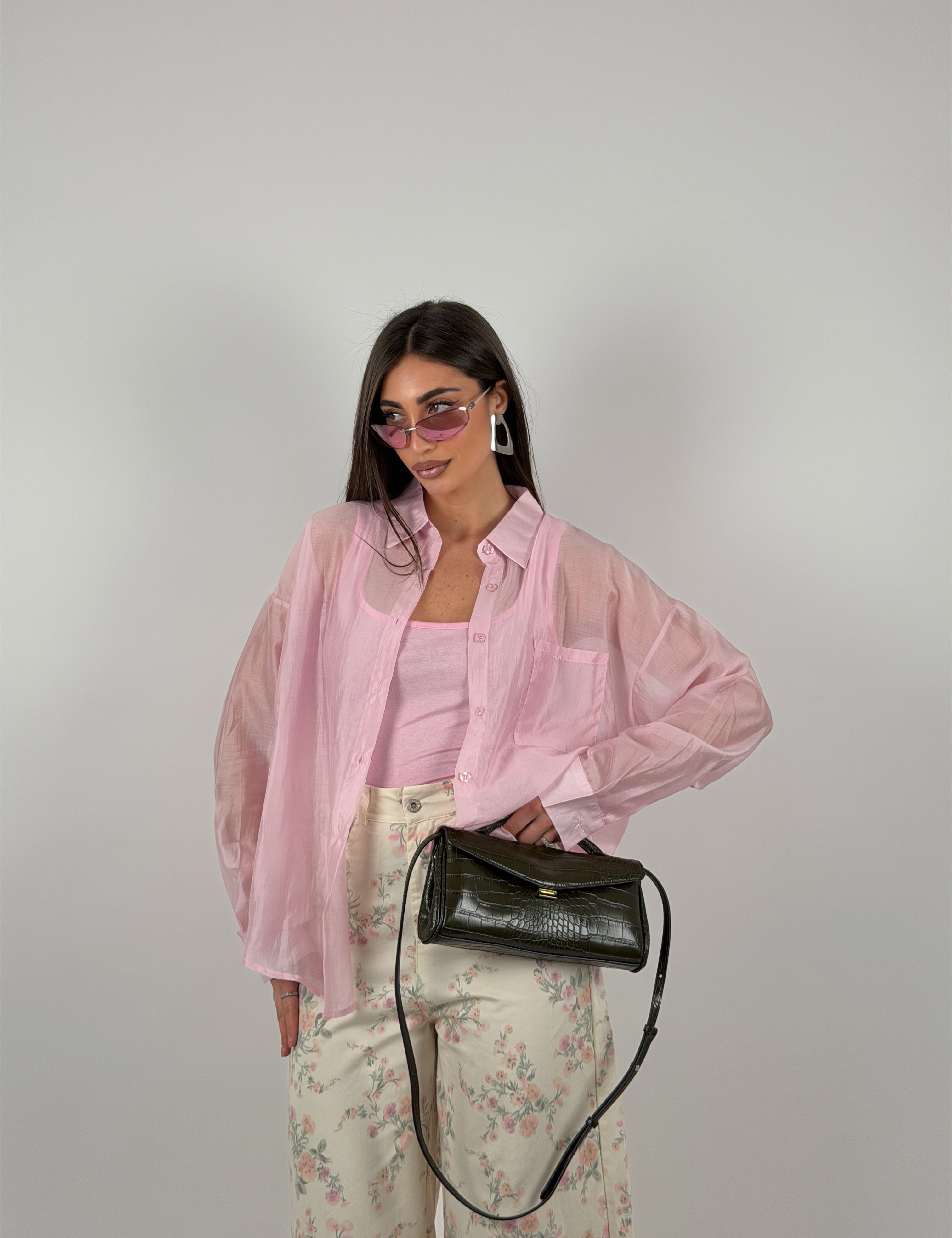 Camicia semivelata oversize