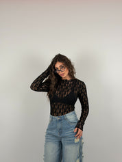 Body merletto collo taglio vivo