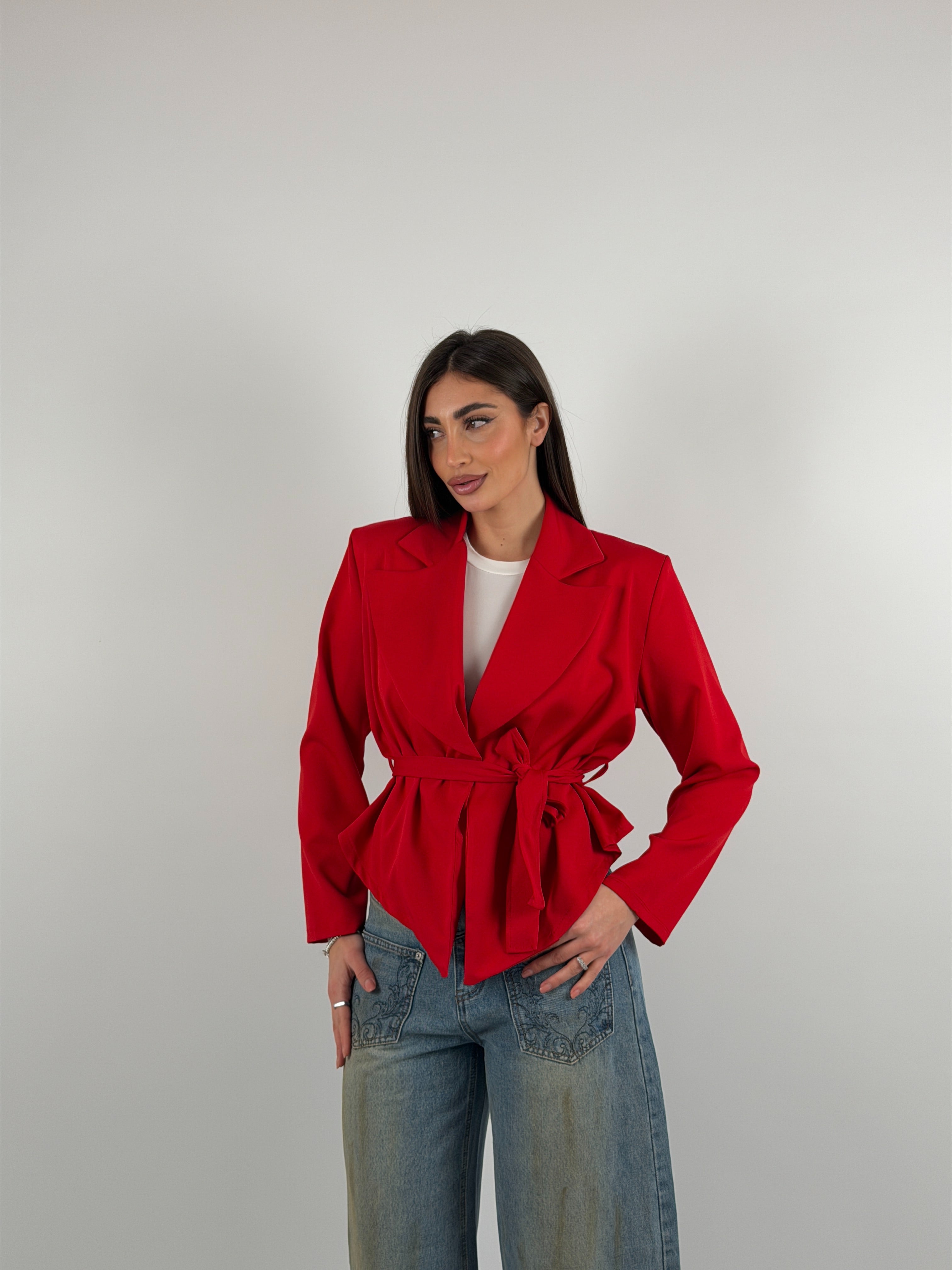 Giacca in cotone, cintura in vita