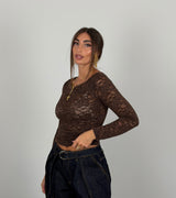 Maglia in merletto manica lunga