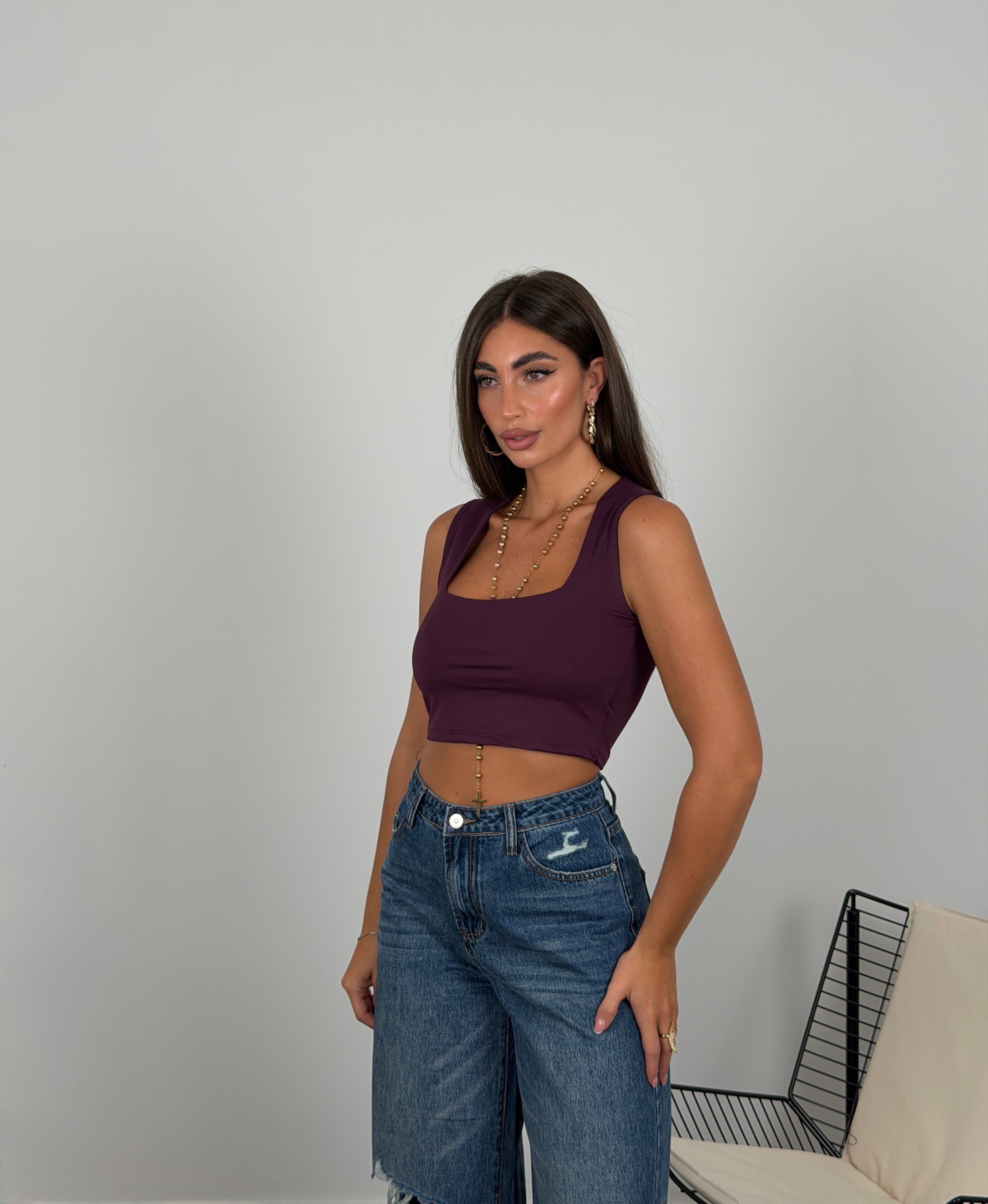 Top scollo quadrato