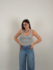 Top giro manica scollo tondo by lumina