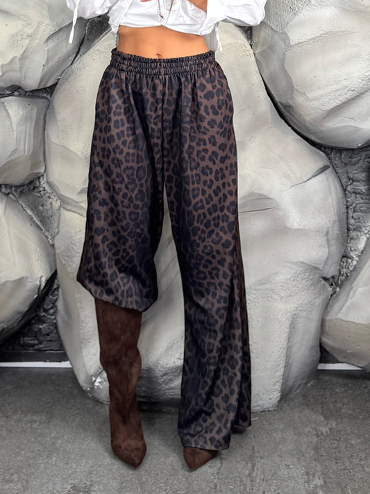 Pantalone sporty leopard
