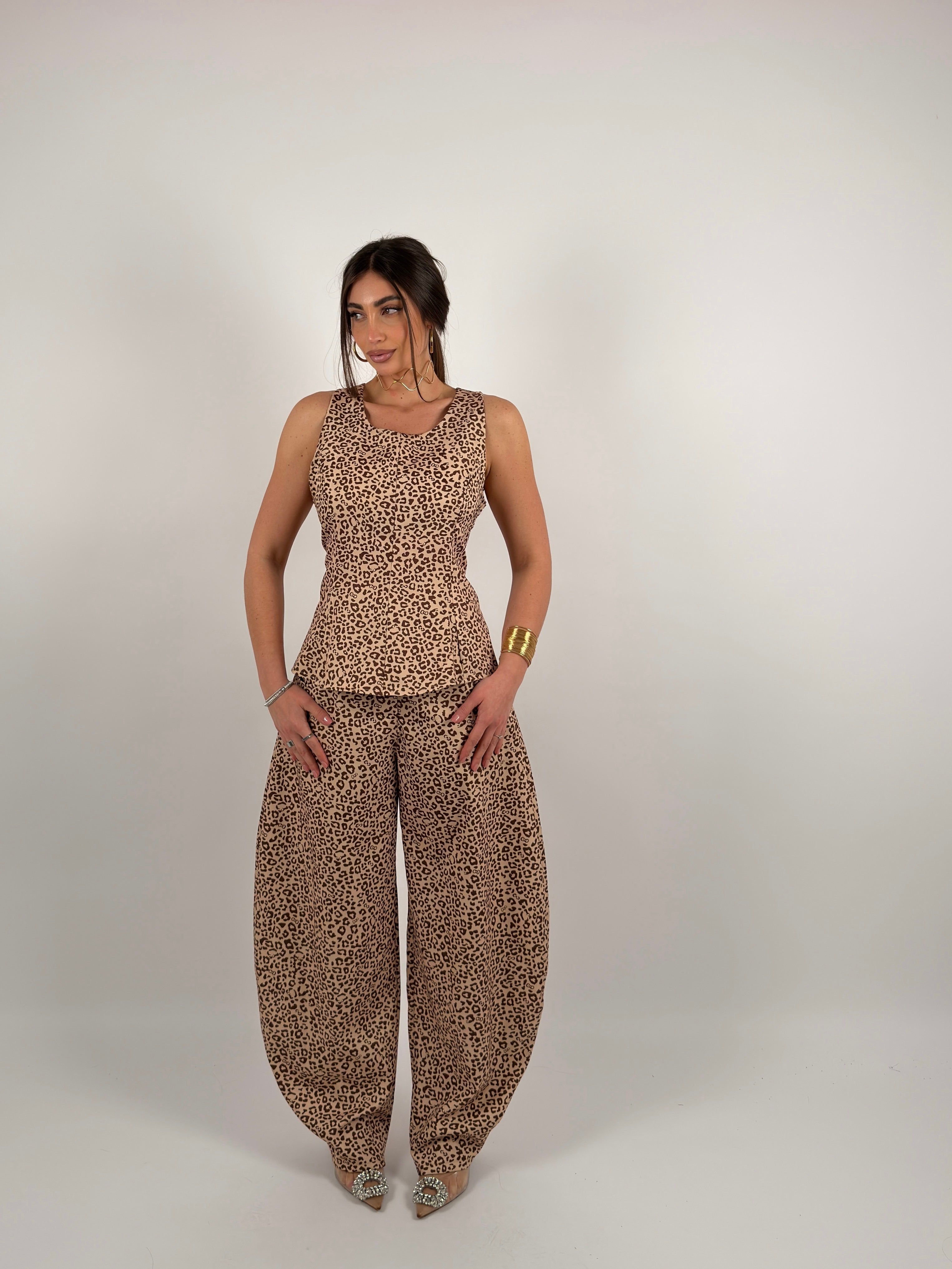 Completo ballon leopardato