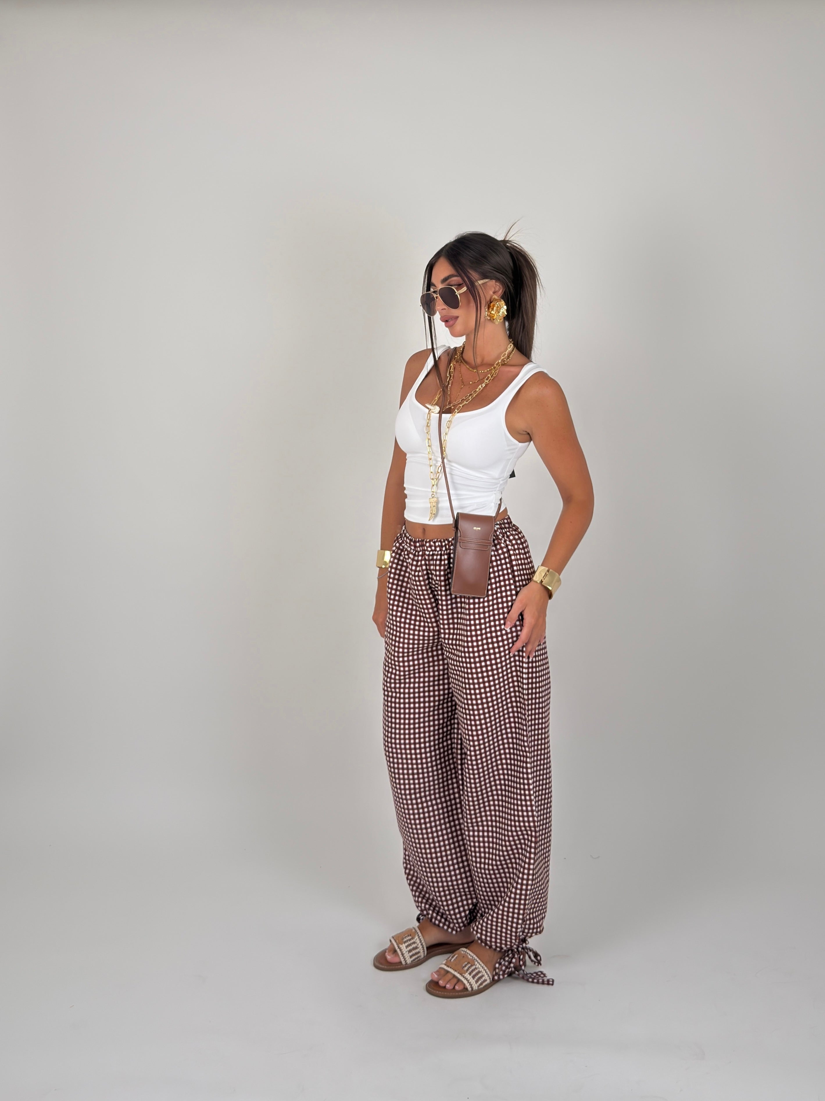 Pantalone quadri alla caviglia