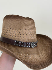 Cappello cuoio marrone
