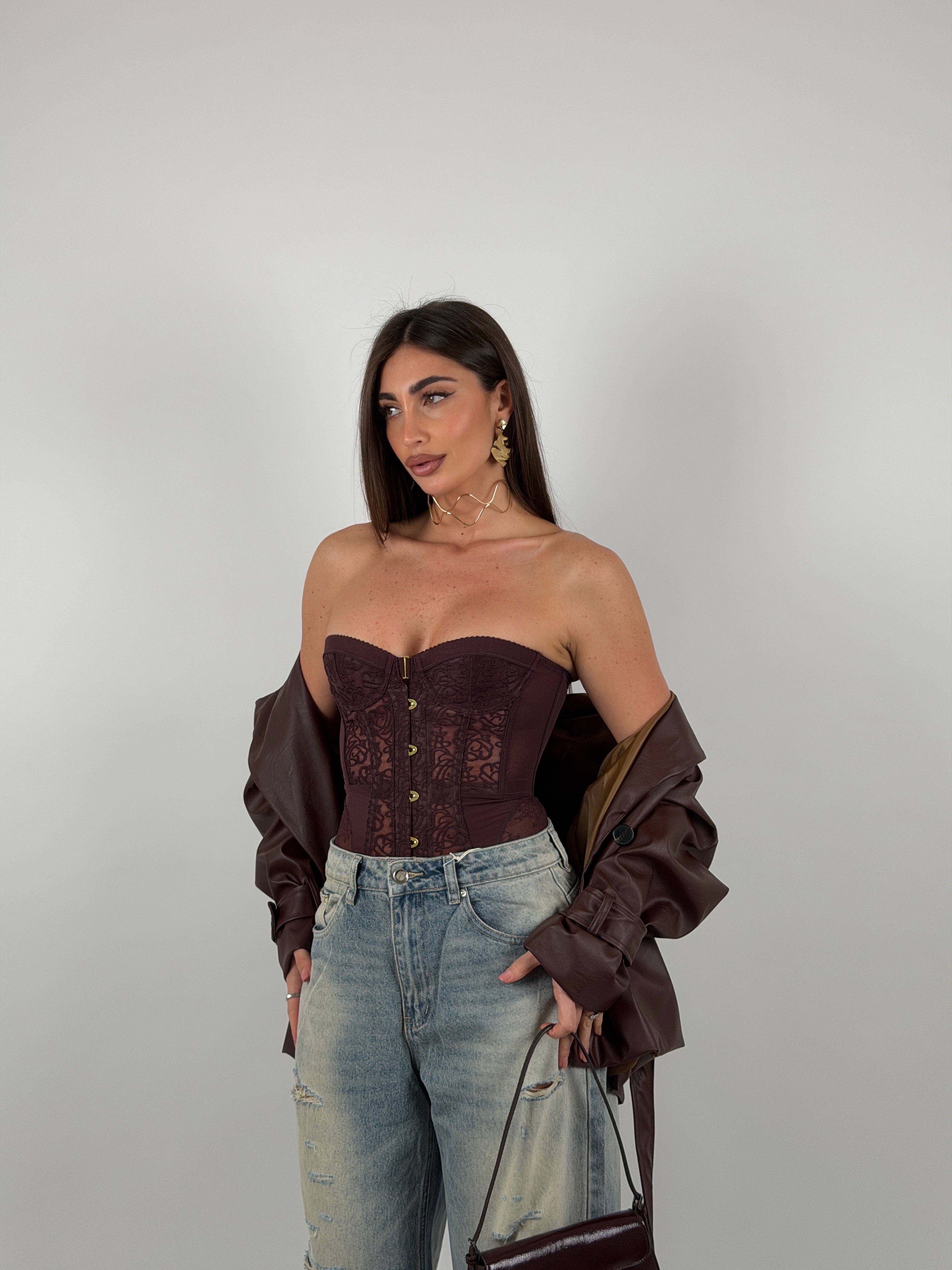 Corpetto modellante merletto