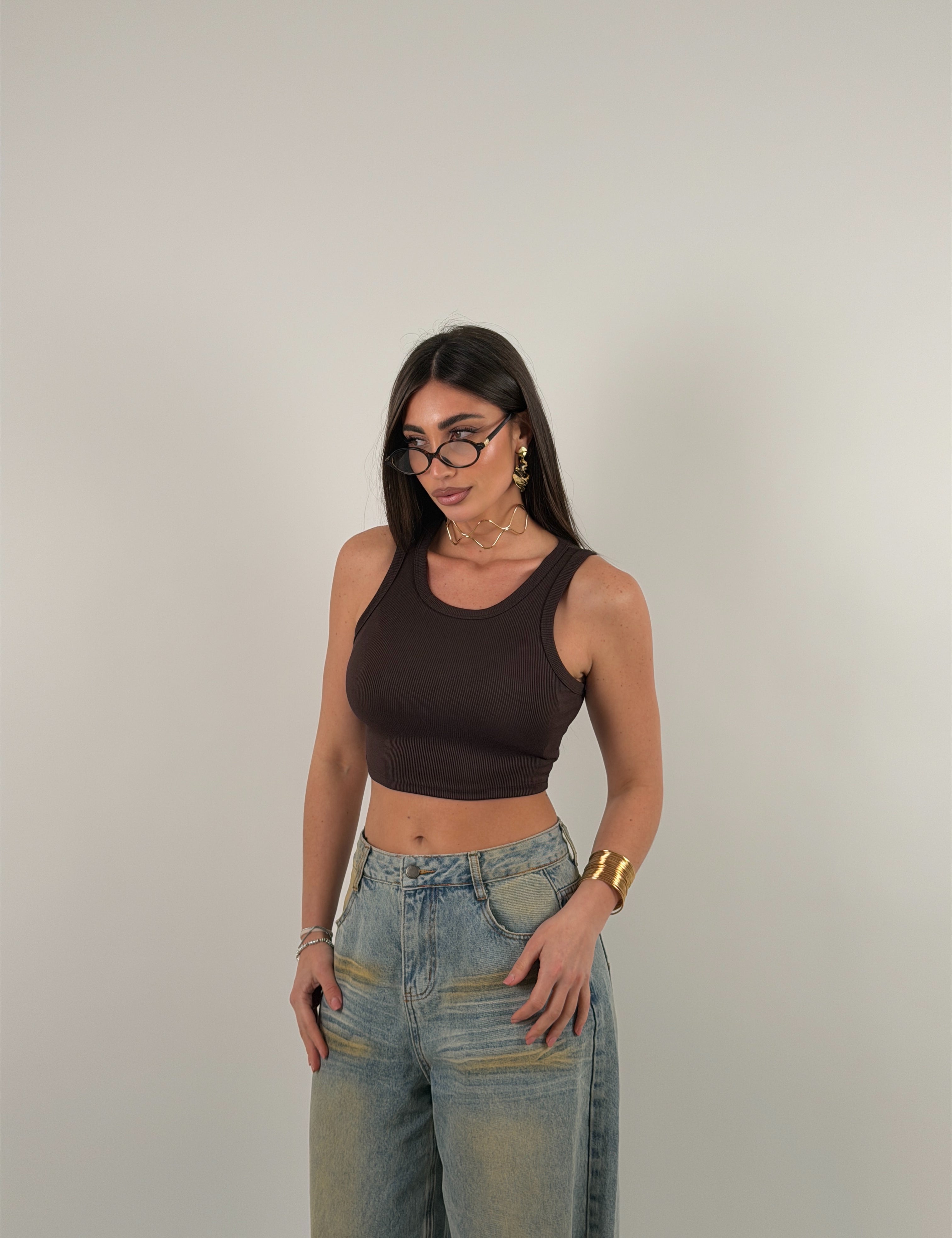 Top basic crop a costine