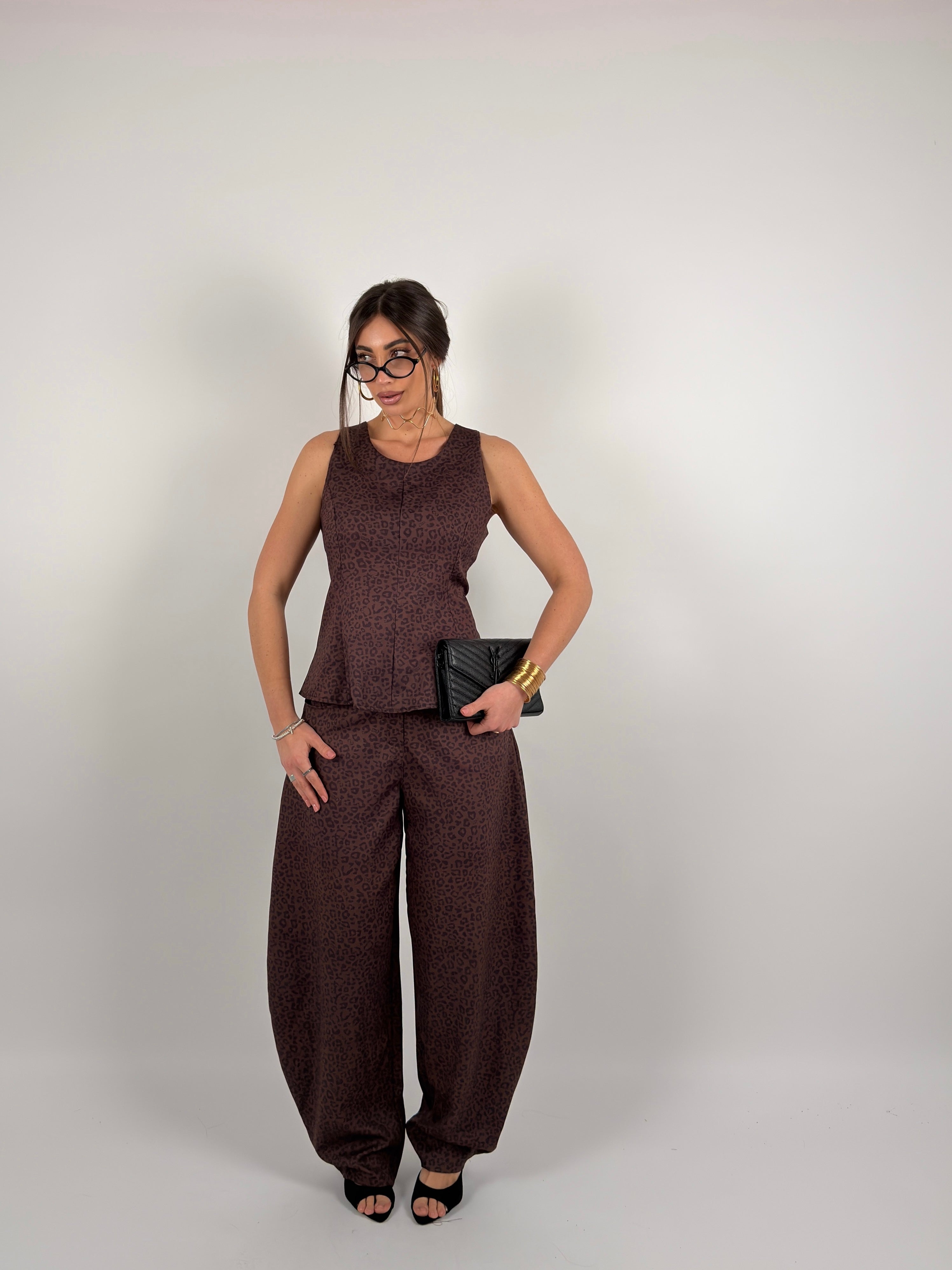 Completo ballon leopardato