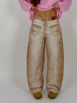 Jeans beige macchiettato