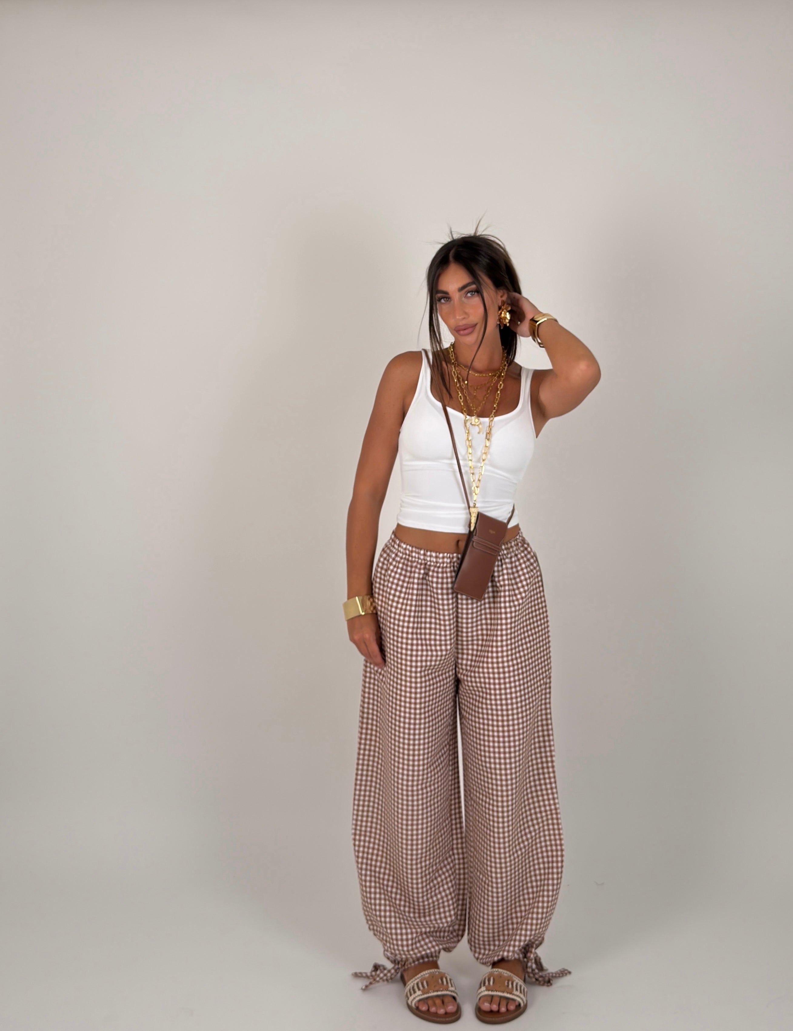 Pantalone quadri alla caviglia