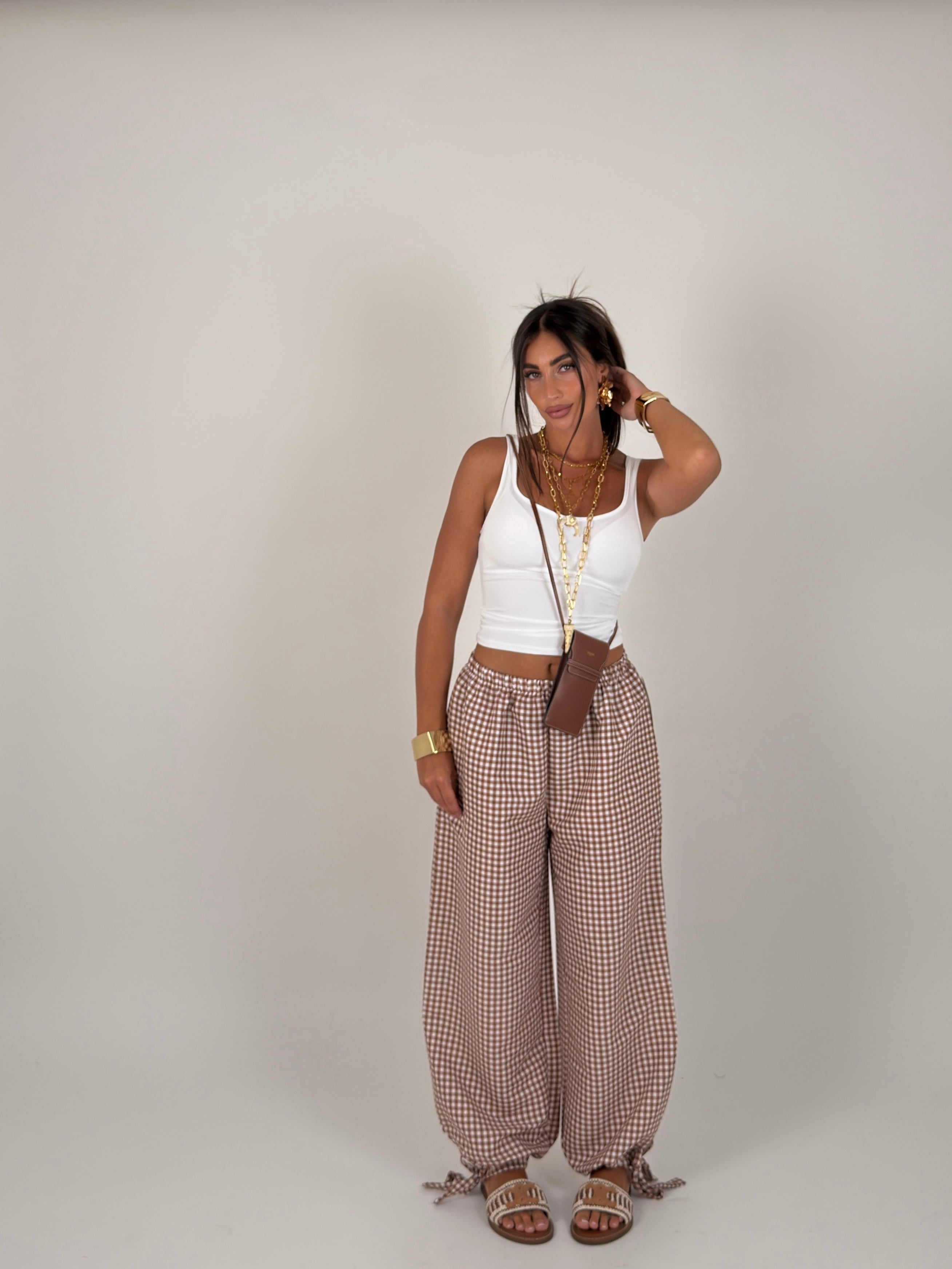 Pantalone quadri alla caviglia