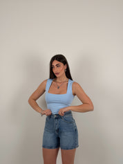 Body giromanica scollo quadrato