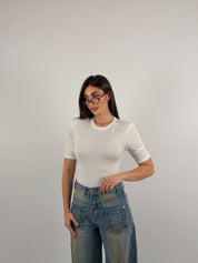 Body con spalline e girocollo