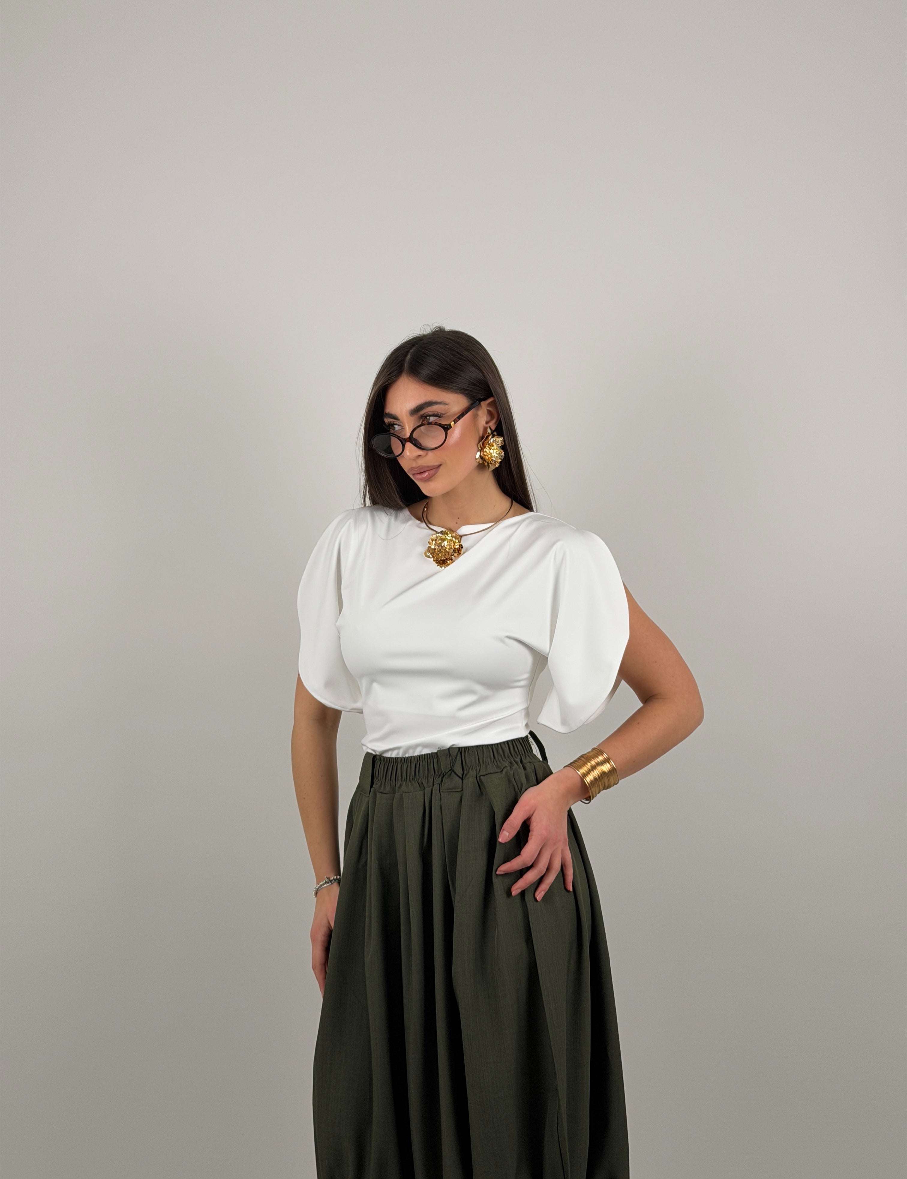 Maglia con mezza manica aperta in lycra