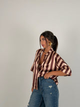 Camicia in raso a righe