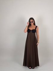 Vestito bicolor lungo