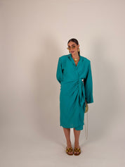 Vestito midi portafoglio semplice