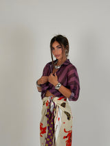 Camicia a righe semivelata