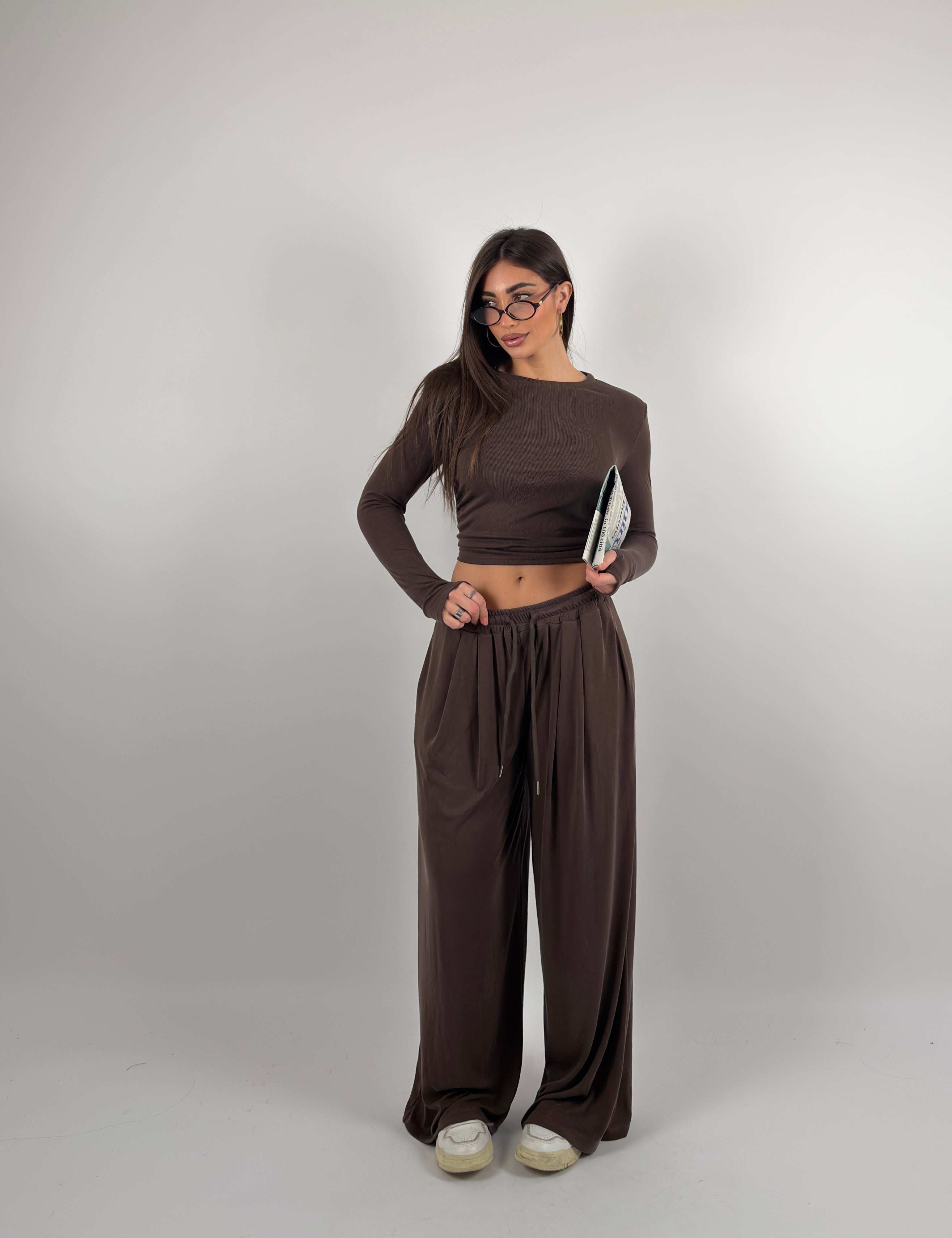 Completo in maglia a costine