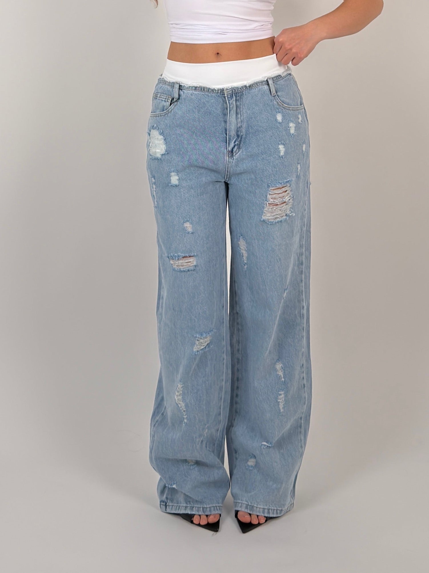 Jeans elastico in vita