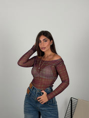 Maglia semivelata scollo a barca
