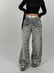 Jeans maculato tessuto fermo