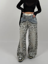 Jeans maculato tessuto fermo