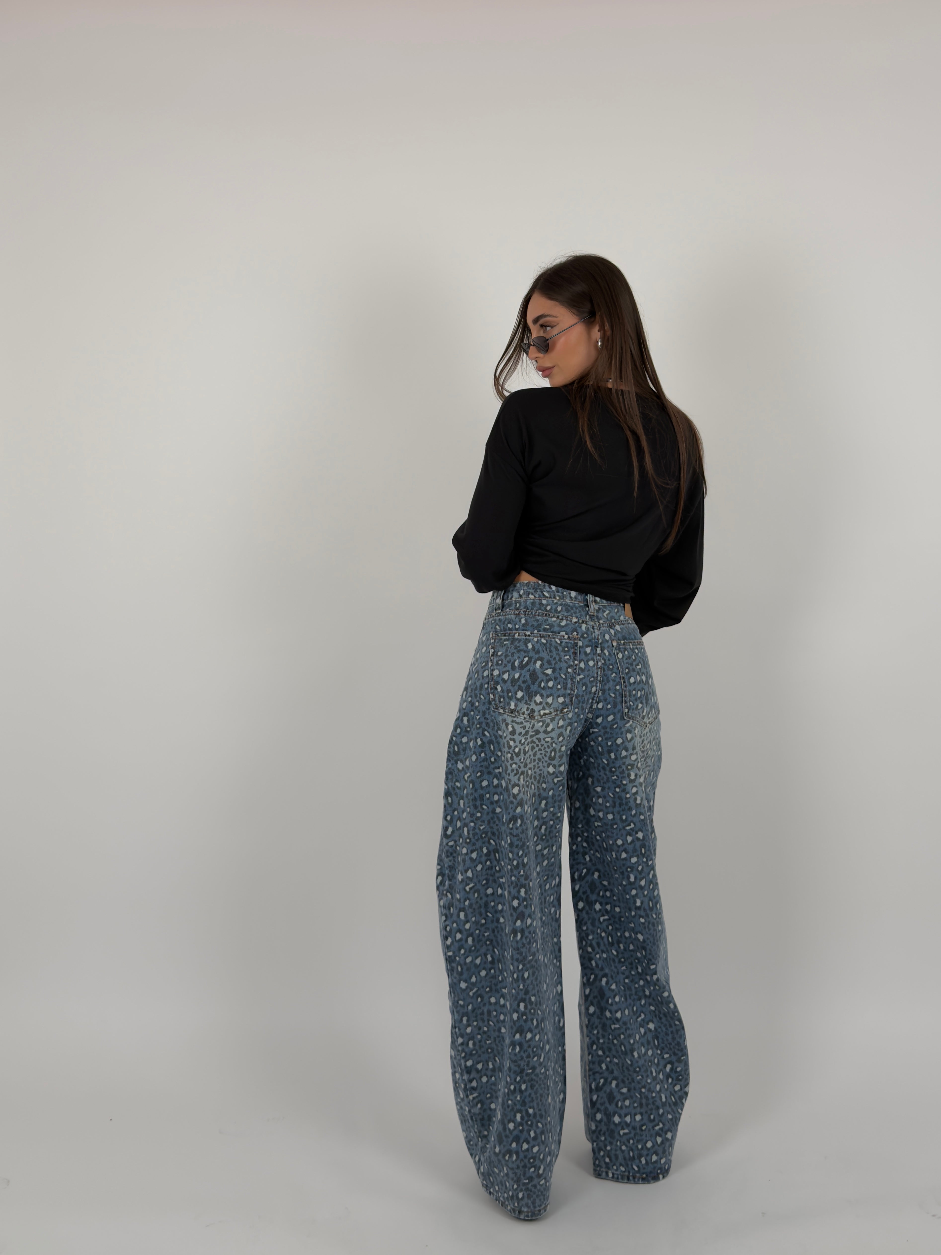 Jeans ballon maculato