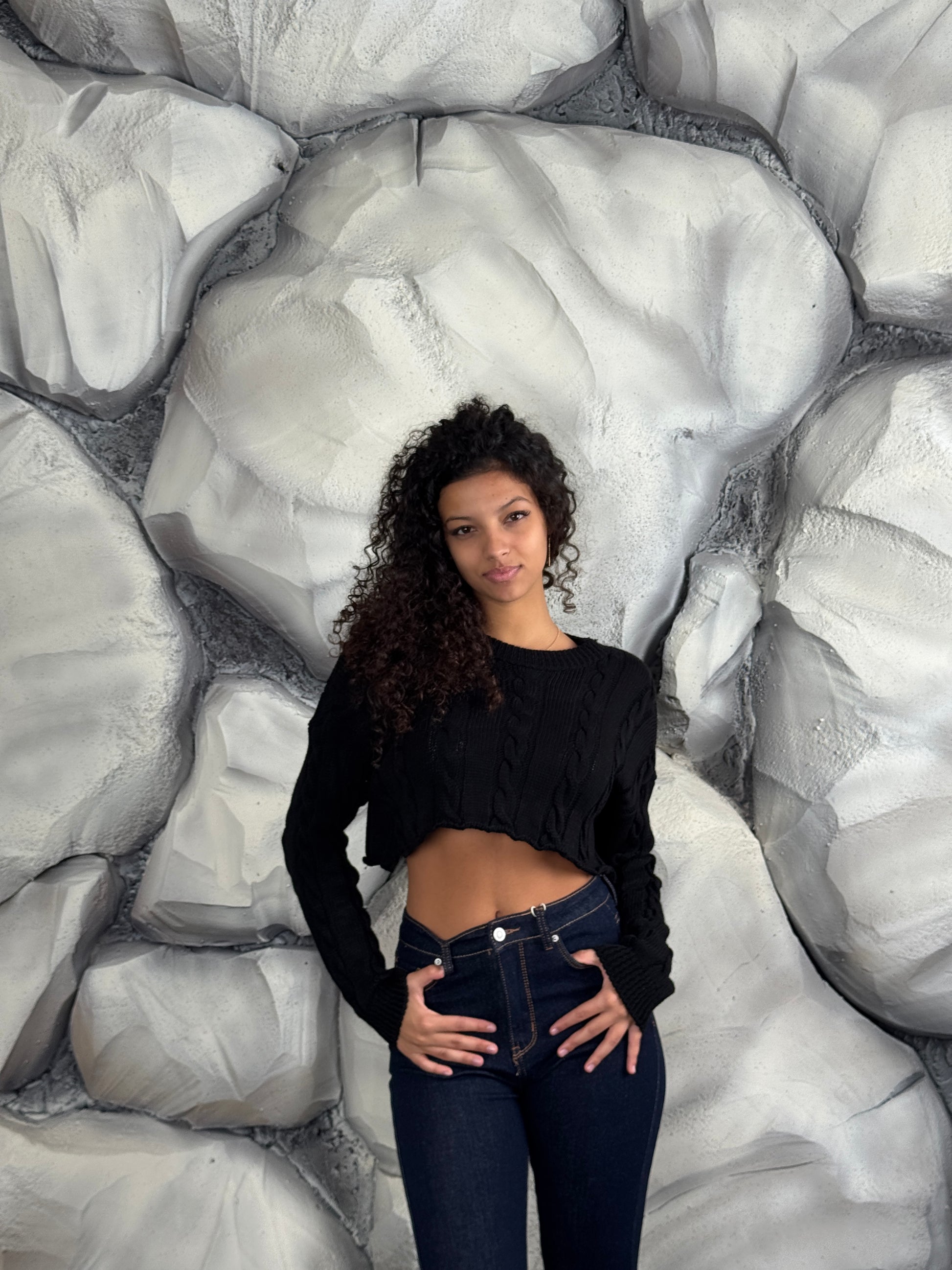 Maglione trecce crop