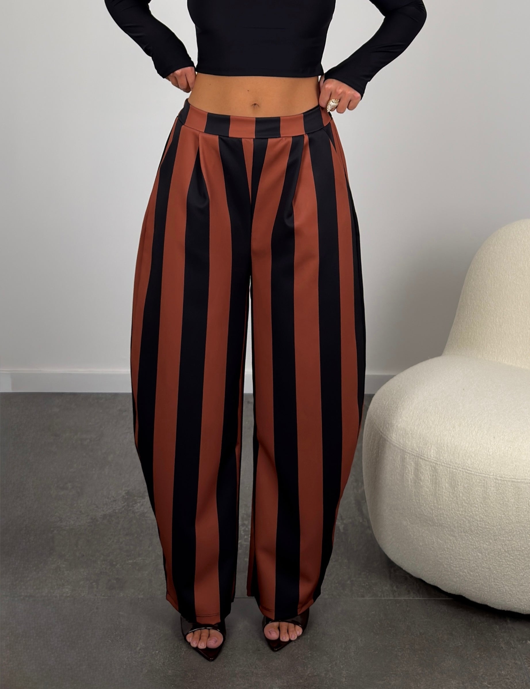 Pantalone fantasia righe ballon