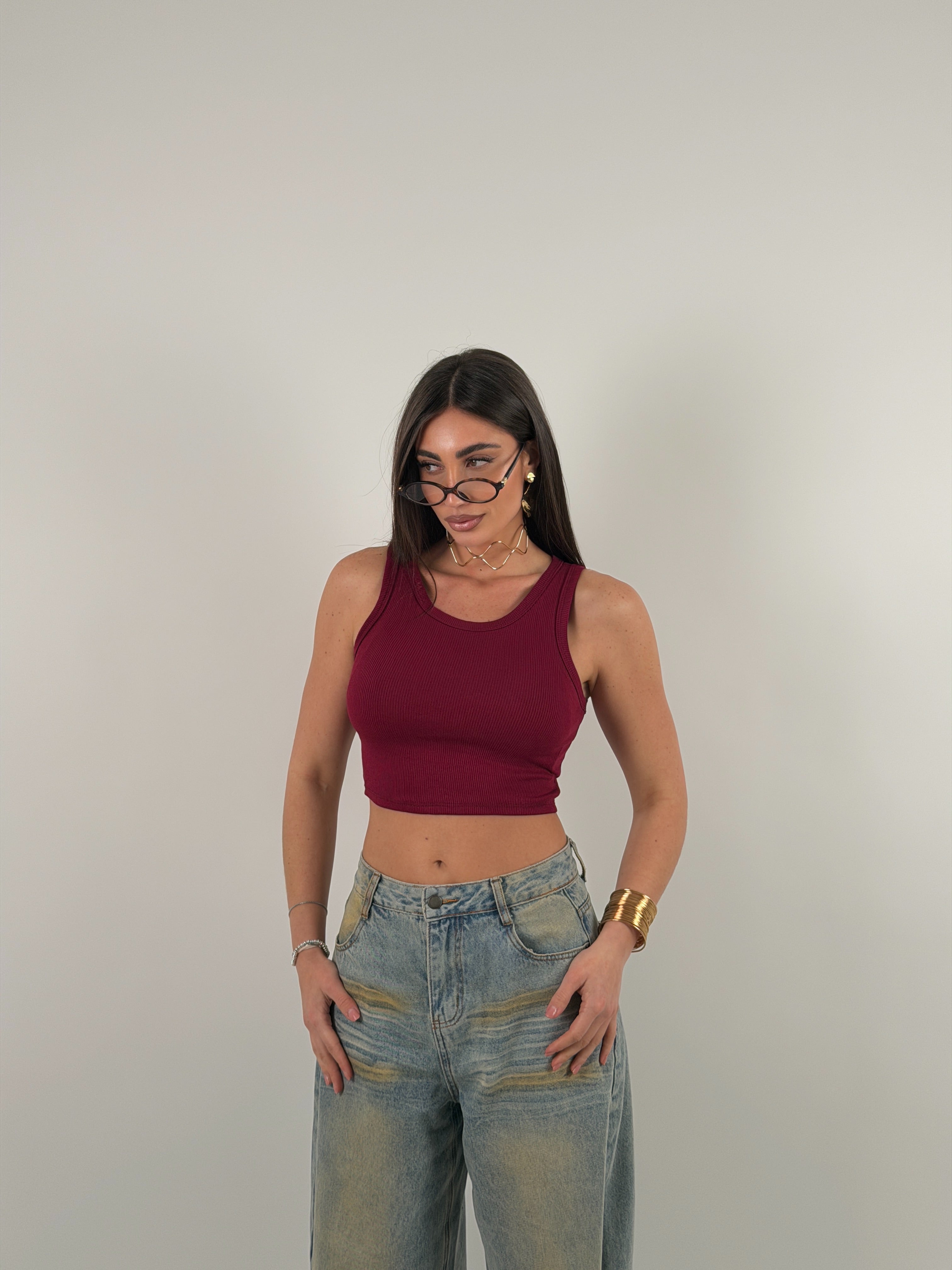 Top basic crop a costine