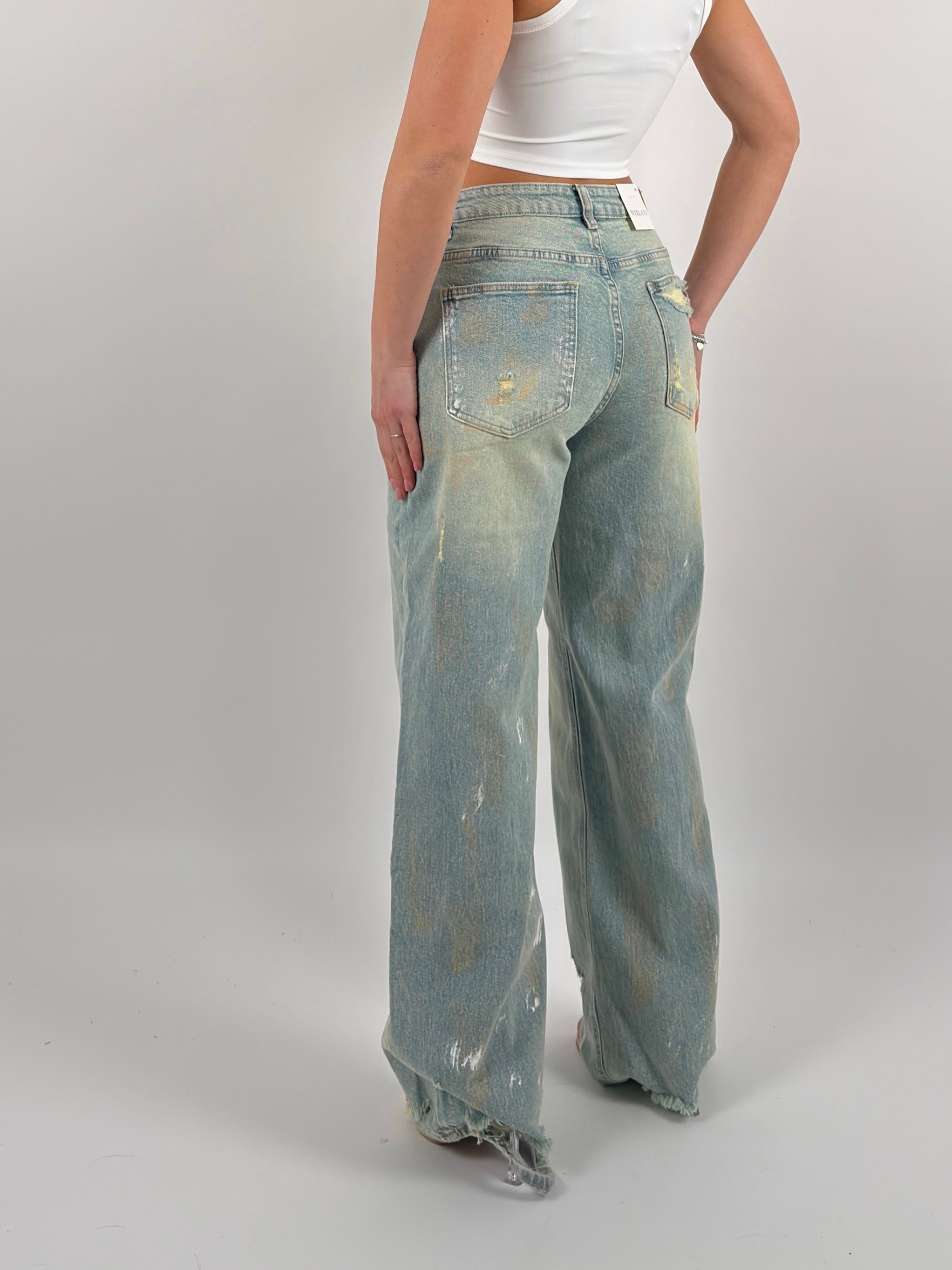 Jeans ballon sabbiato