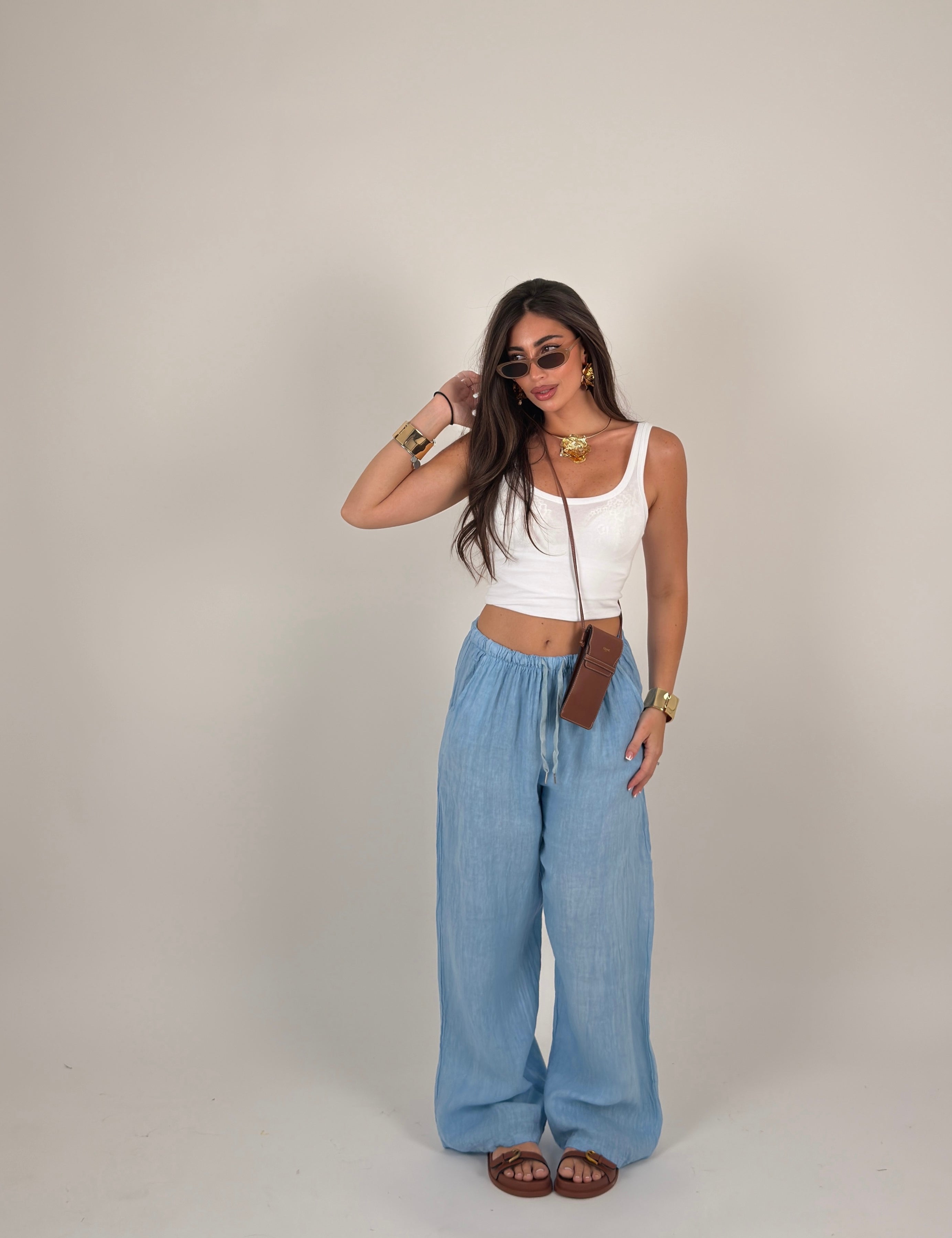 Pantalone 100% lino