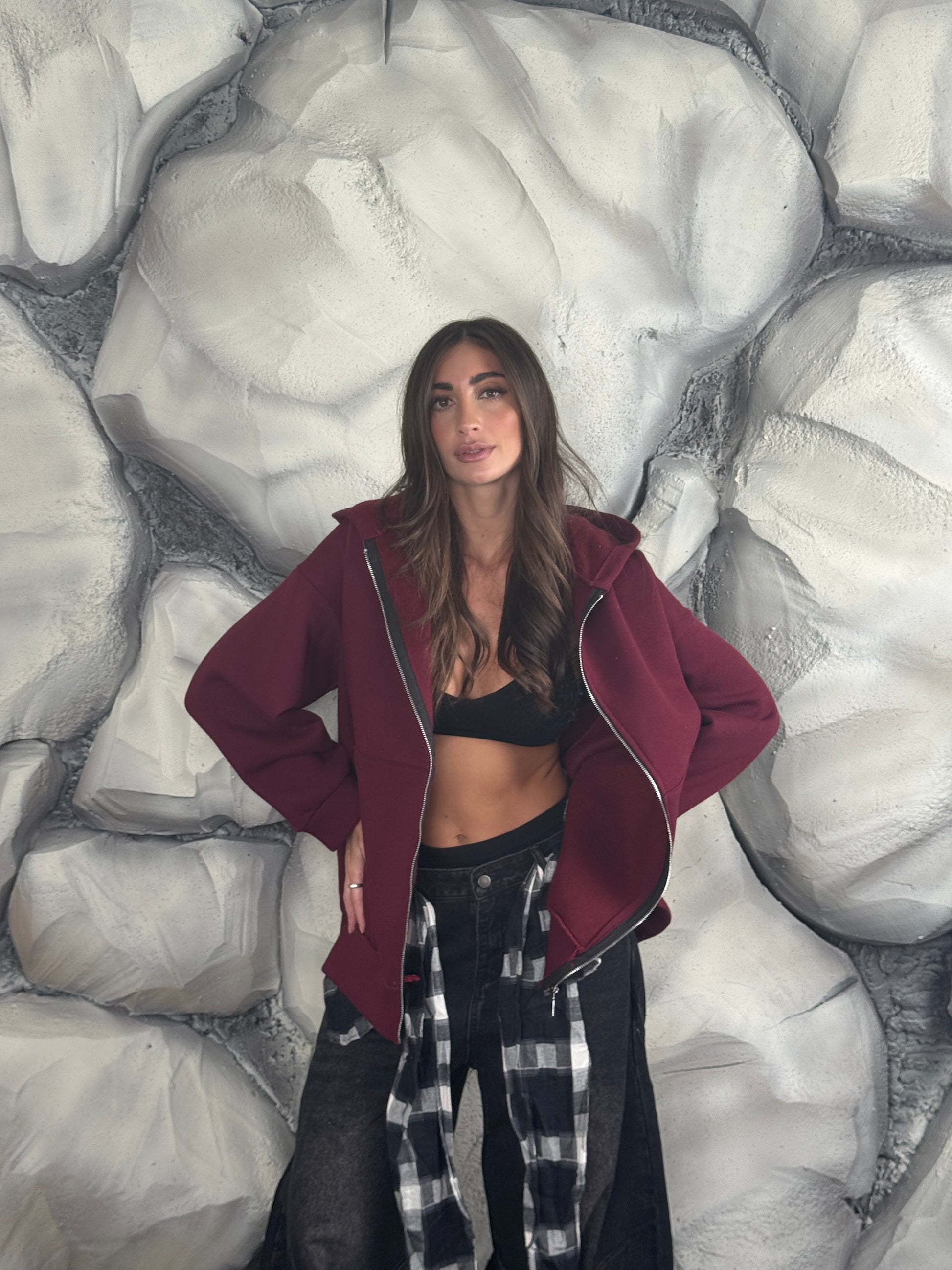 Felpa aperta sul retro