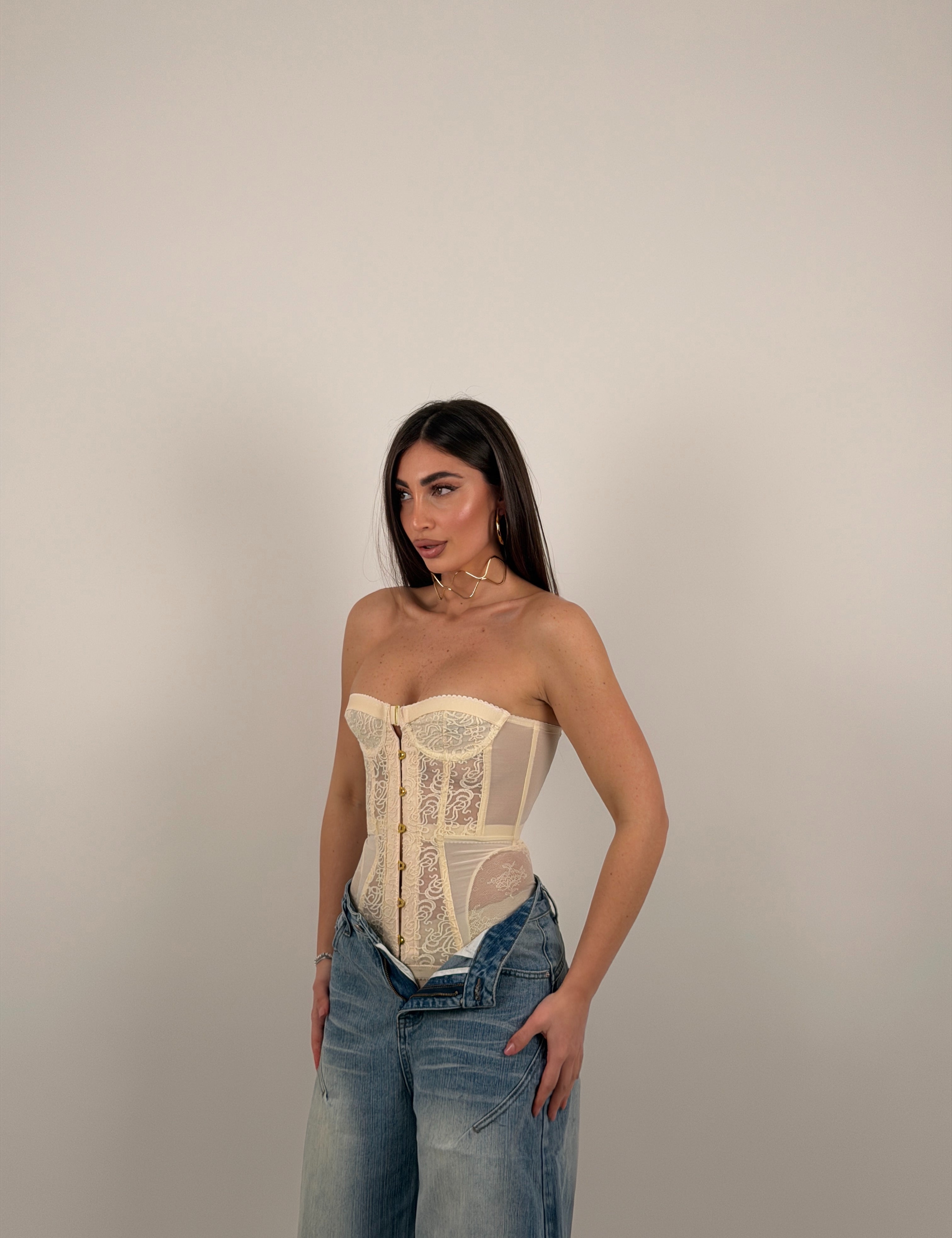 Corpetto modellante merletto