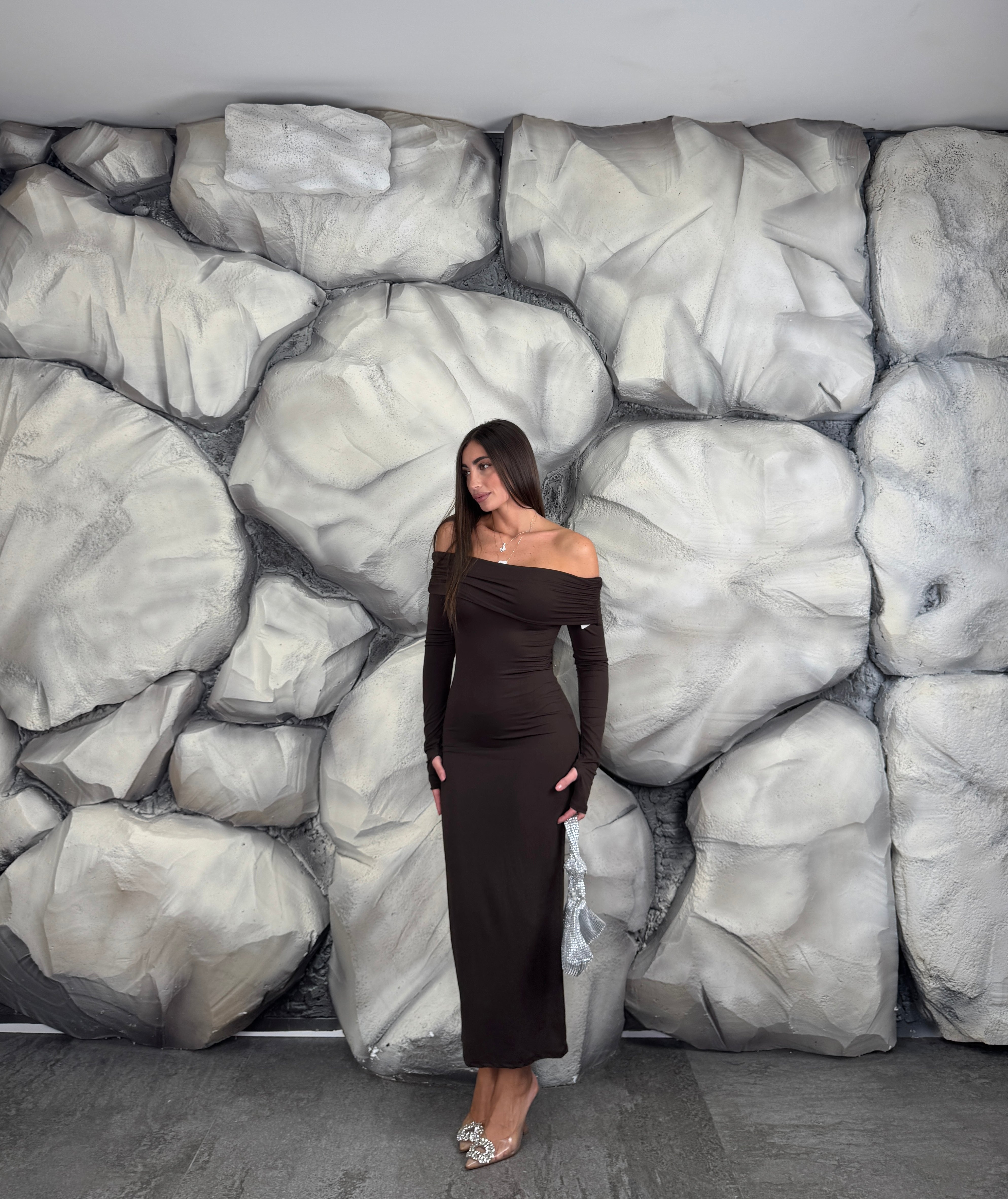 Vestito scollo a barca