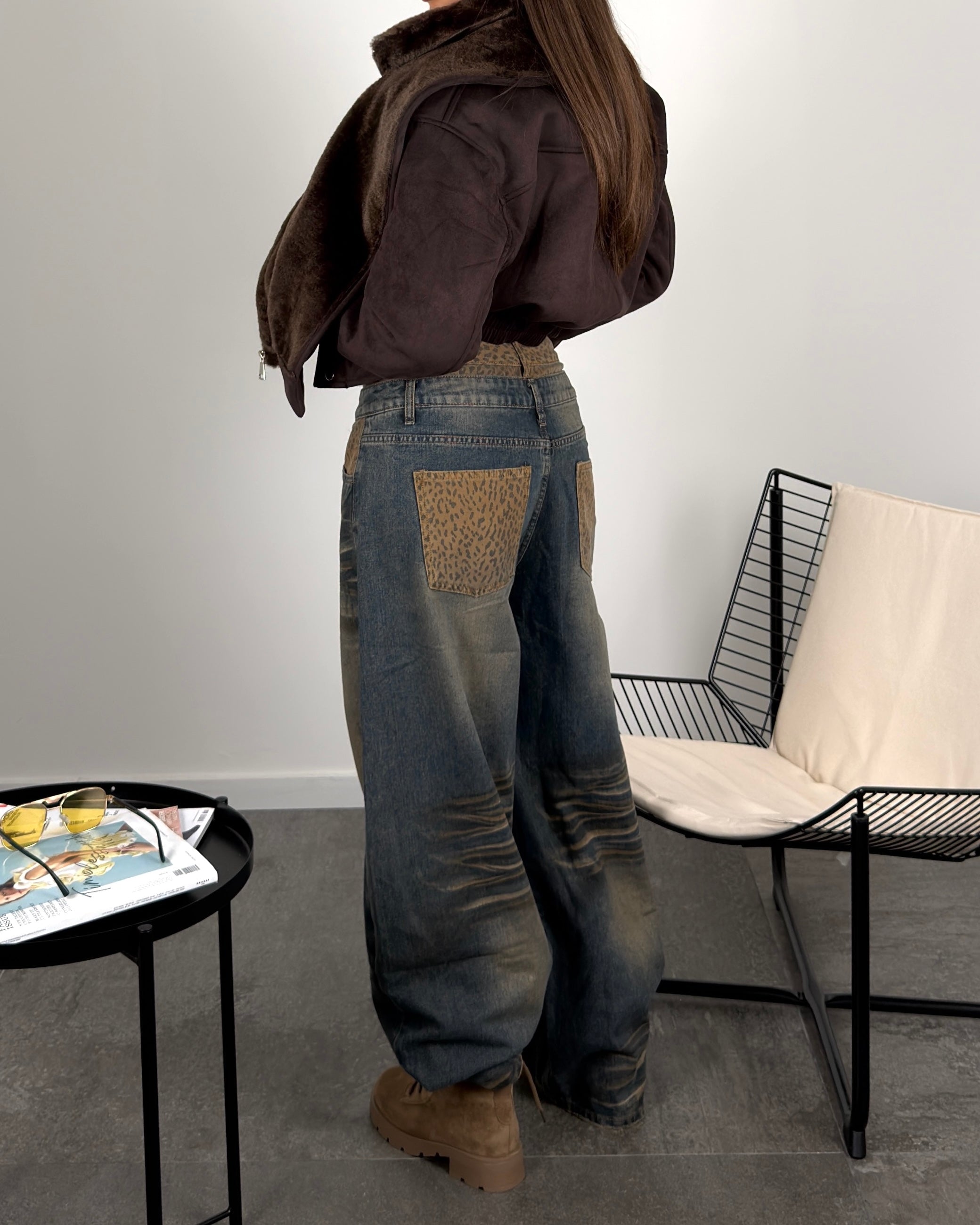 Jeans doppio bustino maculato