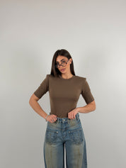 Body con spalline e girocollo