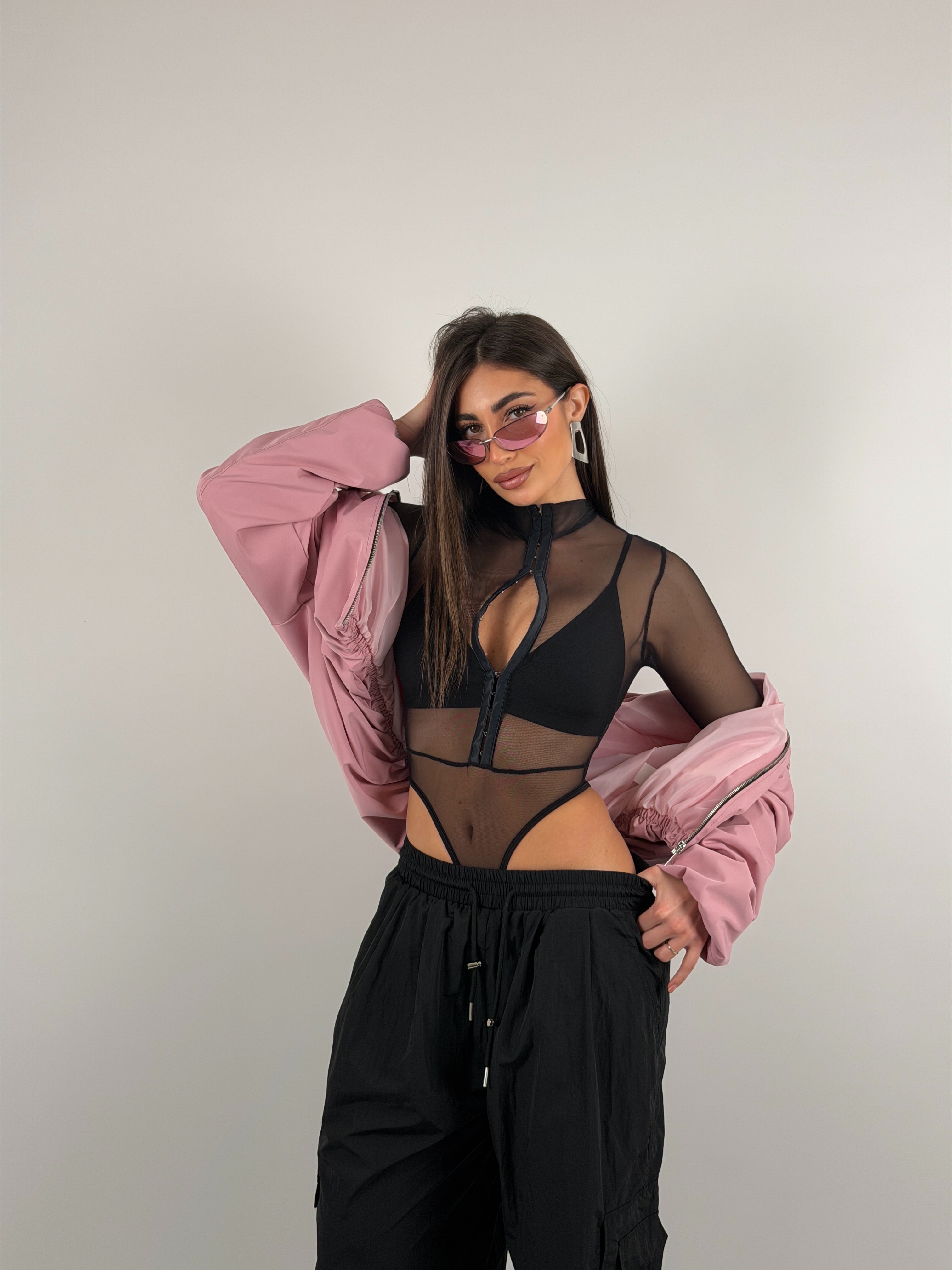 Body velato con ganci