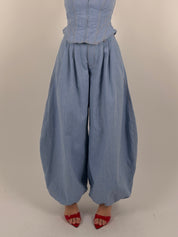 Jeans ballon tessuto fermo