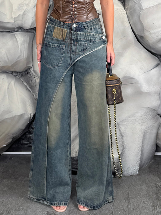 Jeans chiusura trasversale