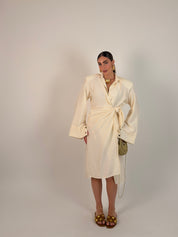 Vestito midi portafoglio semplice