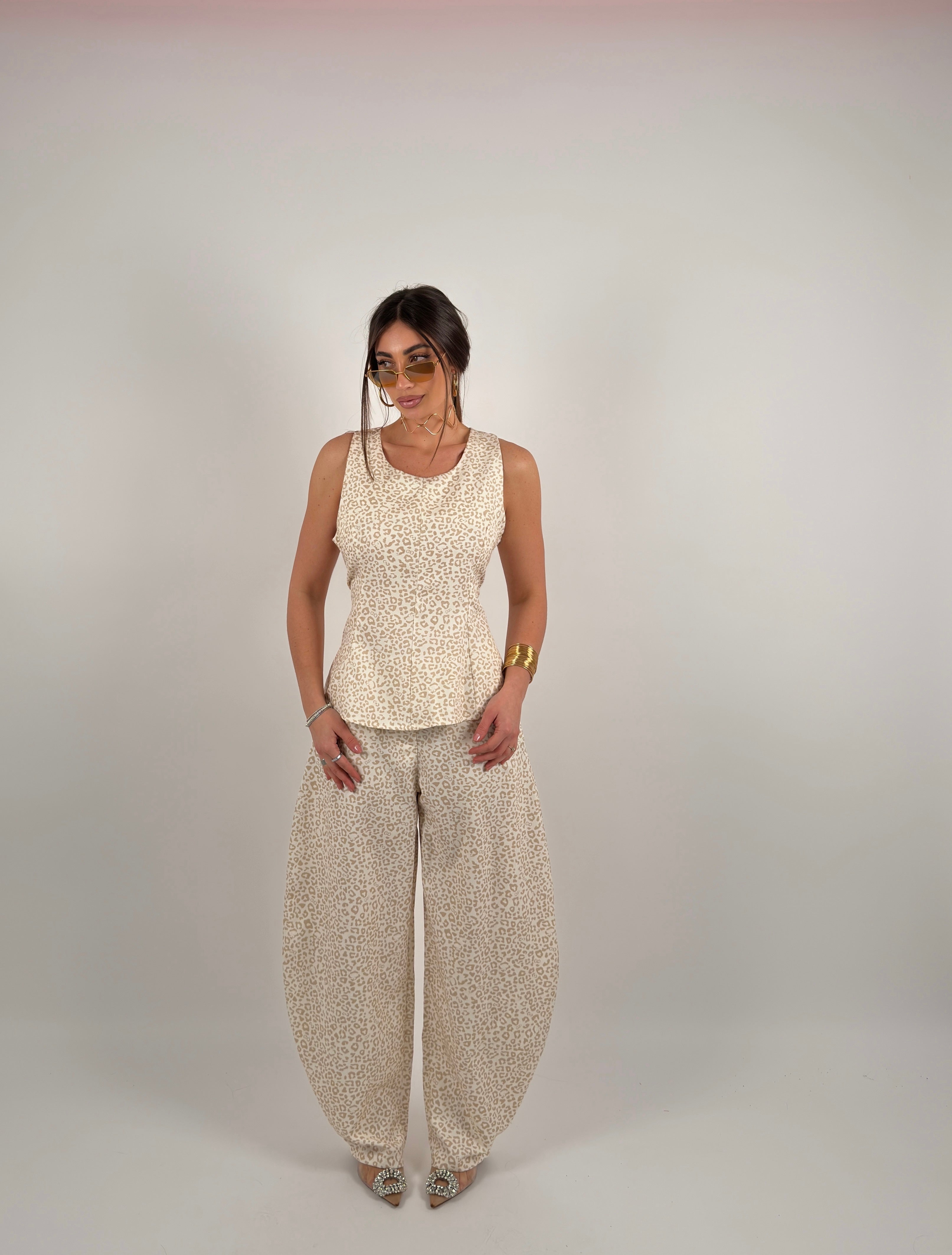 Completo ballon leopardato