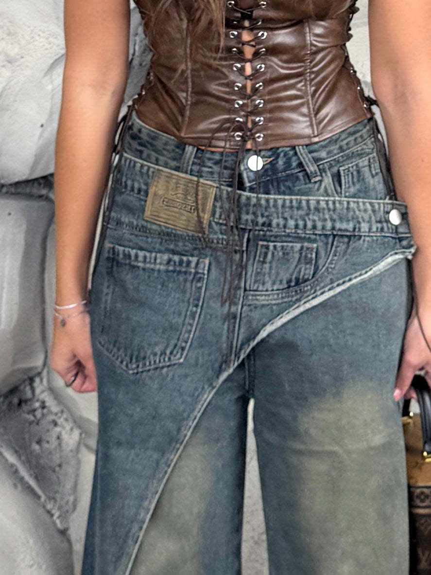 Jeans chiusura trasversale