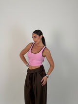 Top bicolor con laccetti