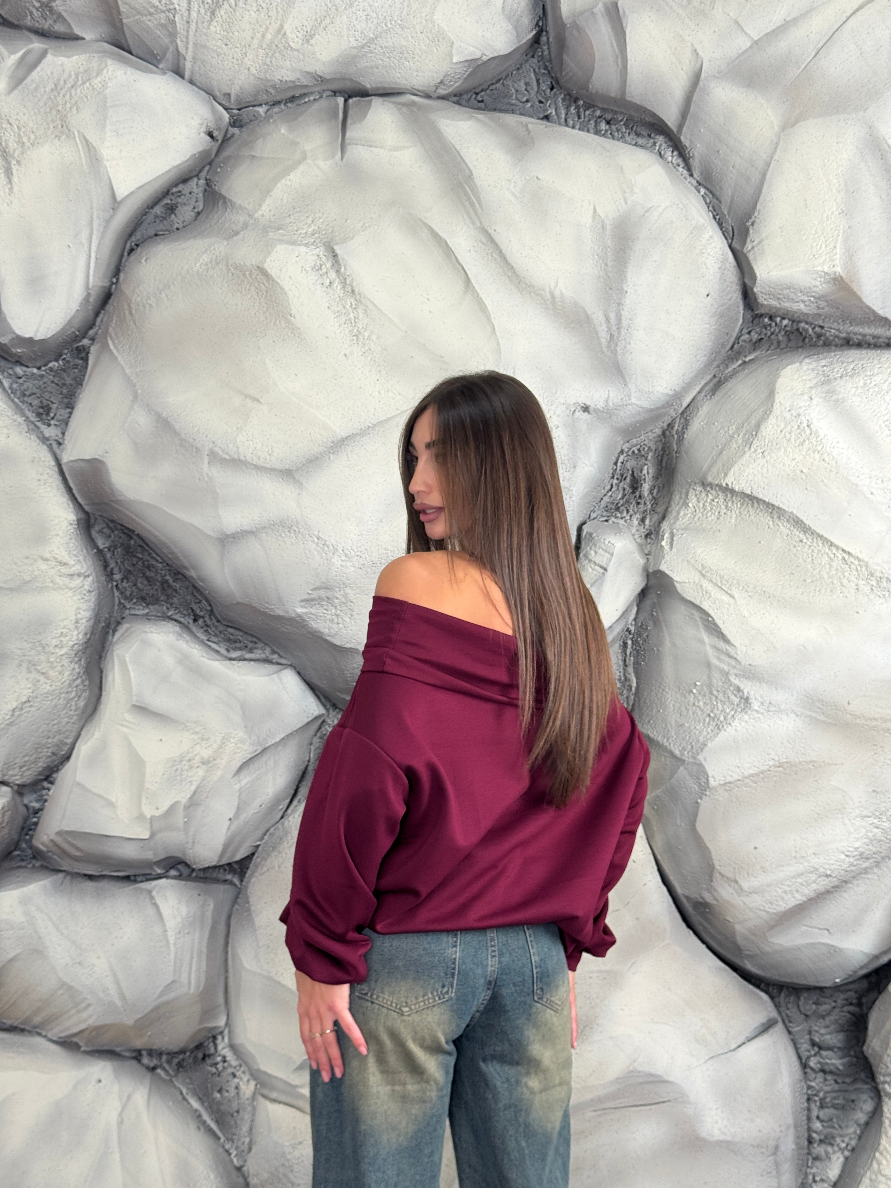 Felpa scollo a barca