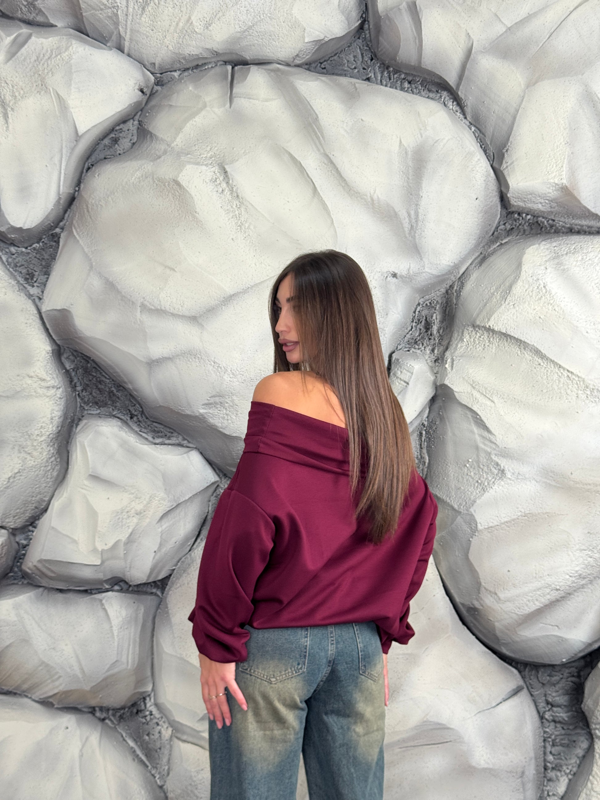 Felpa scollo a barca