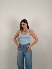 Top giro manica scollo tondo by lumina